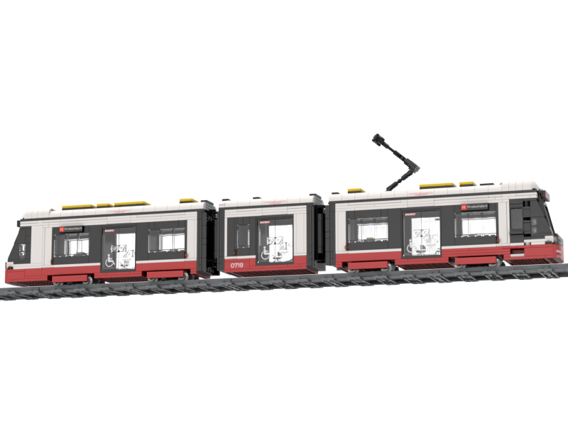 My MOC City 0719 Straßenbahn Seitenansicht_2
